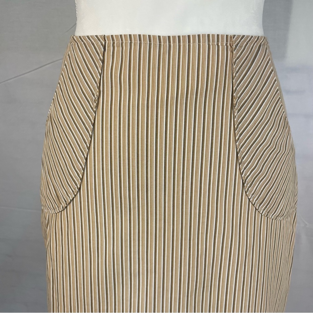 Built By Wendy Yellow Stripe Lined Cotton Skirt XS - Picture 2 of 6